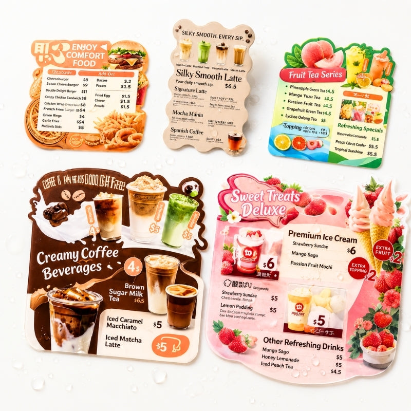 Custom Die-Cut PVC Menus