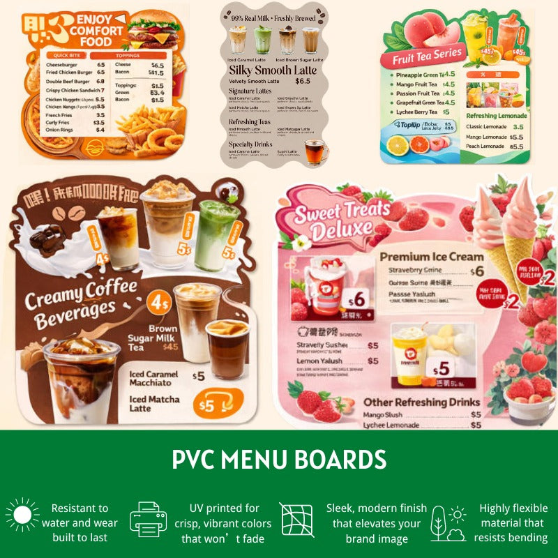 Custom Die-Cut PVC Menus