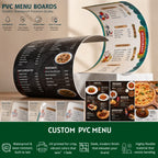 Premium 11" x 17" PVC Waterproof Menus