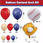 Baseball Theme Balloon Set – Red, Blue & White