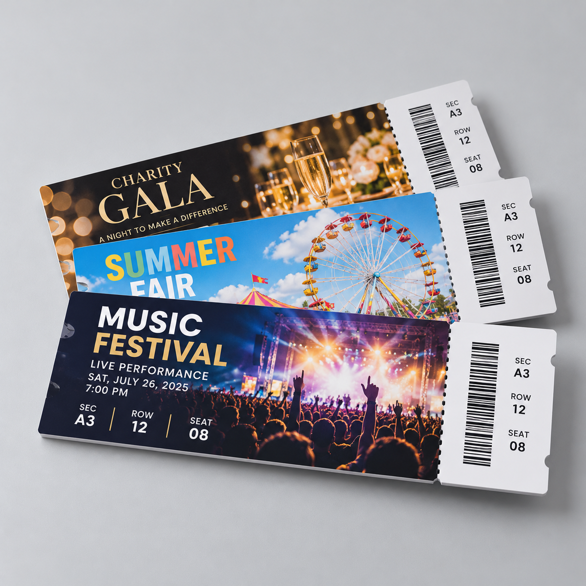 Event tickets mockup
